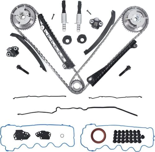  5.4 Timing Chain Kit Cam Phaser Solenoid Valve Cover Gasket for 2004-2011 Ford F-150 F-250 F-350 Lincoln Navigator 5.4L 3V 24 Valve Triton  - Lot 130