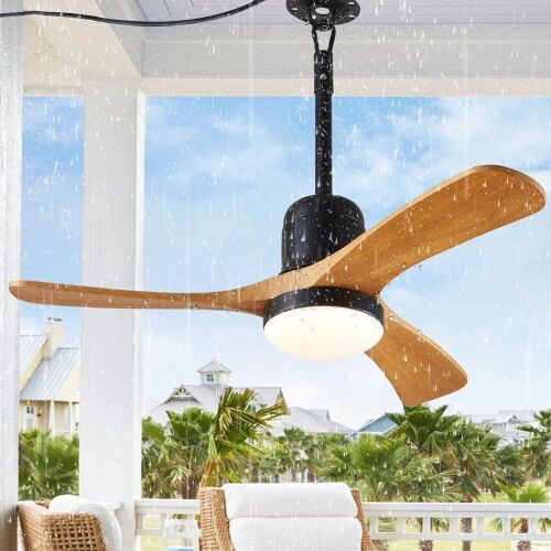  36" Plug-In Wet Rated Outdoor Ceiling Fan with Dimmable Light and Memory Remote - Lot 231