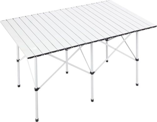  EVER ADVANCED Lightweight 4-6 Person Portable Roll up Aluminum Camping Table with Carry Bag, White  - Lot 236