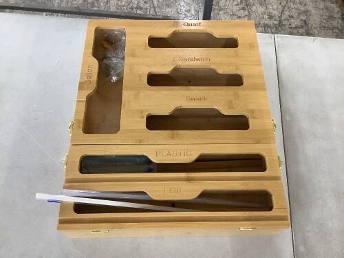 Kitchen Drawer Organizer for Ziploc Bags & Plastic/Foil Rolls - Cracked - Lot 431