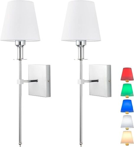 Wall Light Battery Operated with Remote, Set of 2 - Lot 434