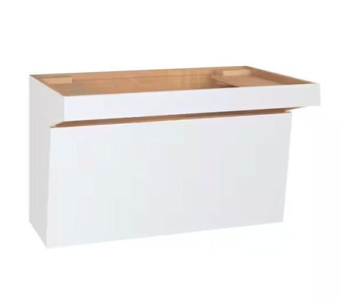 Hampton Bay Courtland 36 in. W x 22 in. H Cabinet Floating Plumbing Skirt Moulding in Polar White  - Lot 73