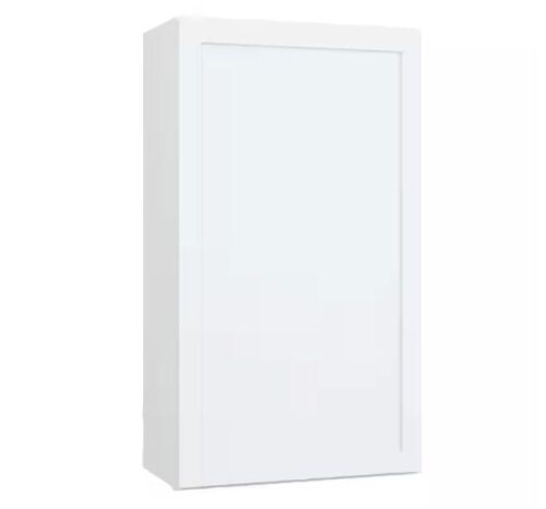 Hampton Bay Courtland 24 in. W x 12 in. D x 42 in. H Assembled Shaker Wall Kitchen Cabinet in Polar White  - Lot 76