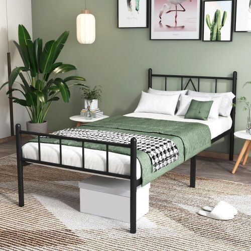 14 Inch Twin Size Bed Frame with Headboard/Footboard, Strong Metal Slats Support - Lot 151