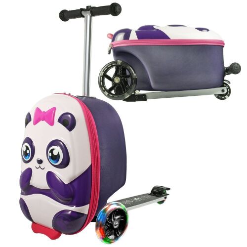 Kiddietotes Panda 3D Hard Shell Scooter Ride-on Suitcase for Kids  - Lot 241