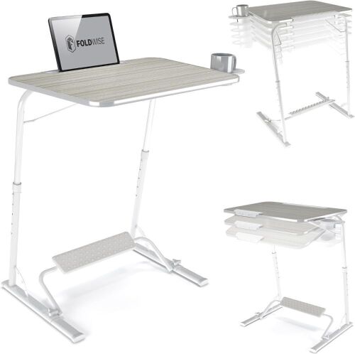 FoldWise Foldable Laptop Table with Footrest, Cupholder, Edge Stopper Device & Tablet Holder - Lot 249