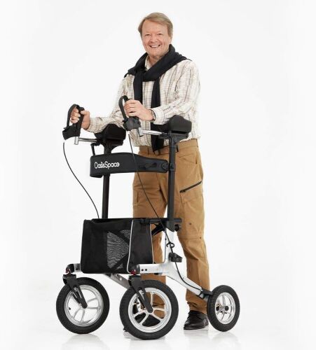 OasisSpace Armrest Rollator Walker with Seat and 12" Pneumatic Wheels - Lot 257