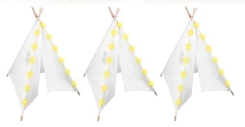 Kids Teepee Tent with Lights, 3 pc - Lot 365