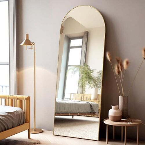  Arched Full Length Floor Mirror with Stand, 58"×18" - Lot 370