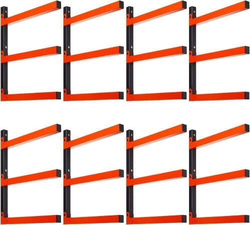 Wall Mount Lumber Storage Metal Rack, 8 pc - Lot 448