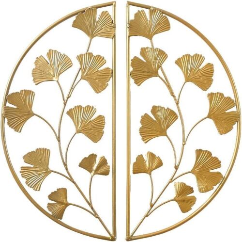  POLUNCA Gold Metal Ginkgo Leaf Wall Decor, 24 inch  - Lot 559