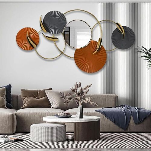  Wall Mounted Decorative Gold Round Mirror - Lot 633