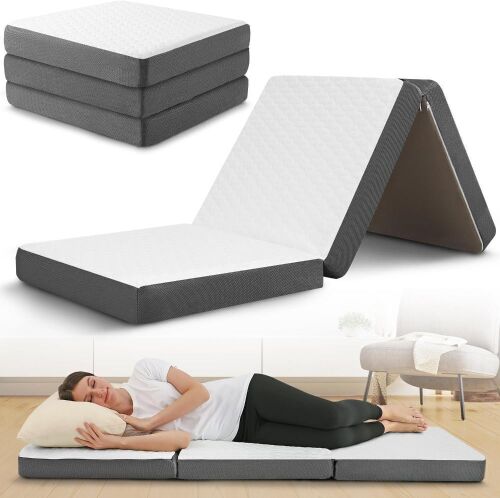 4" Tri Folding Mattress with Memory Foam Layer - Lot 753