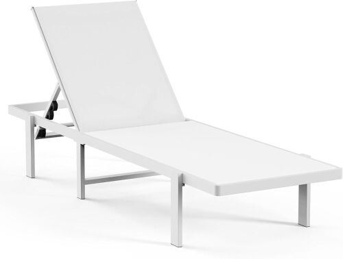 Ciokea Aluminum Chaise Lounge Chair, White  - Lot 509