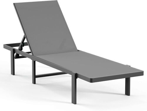 Ciokea Aluminum Chaise Lounge Chair, Dark Gray  - Lot 511