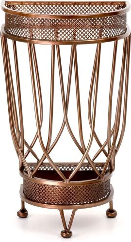 Dualplex Antique Look Metal Umbrella Holder with Drip Tray - Lot 512