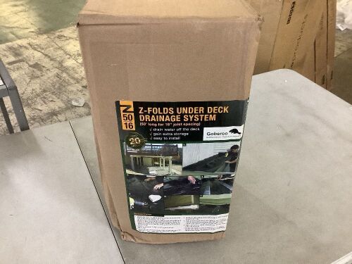 Z-Folds Under Deck Drainage System, 17-1/4" x 50' Heavy Duty Polyethylene Drain Membrane - Lot 615