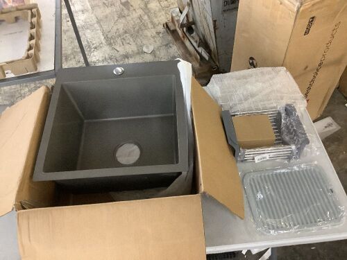 Drop In Sink 18" x 18" - Damaged Drying Rack  - Lot 623