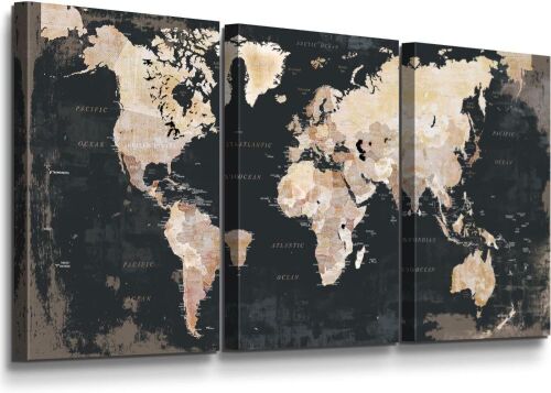 World Map Wall Art 48" x 24"  - Lot 727