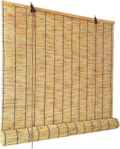Outdoor Reed Roller Blinds, 48" x 72"  - Lot 182