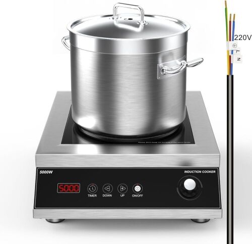VBGK Induction Cooktop 5000W Hot Plate with LCD Touch and Knob Control - Lot 167