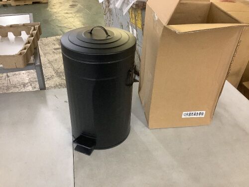 Dog Poop Trash Can with Lid - Dented, Unused  - Lot 267