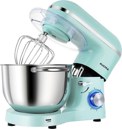 Aucma Stand Mixer, 6.5-QT 660W 6-Speed Tilt-Head with Dough Hook, Wire Whip & Beater  - Lot 702