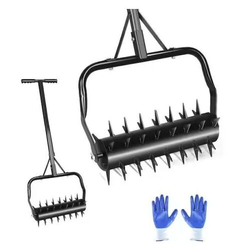 18 in. Rolling Lawn Aerator with Soil Penetrator Spikes and Handle - Lot 352