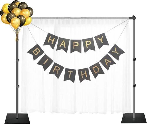 Emart 6.5 x 10 ft Adjustable Backdrop Stand with Steel Base - Lot 487
