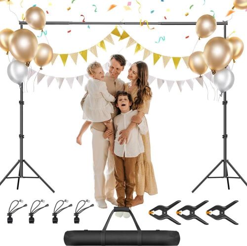 8.5 x 10 ft Heavy Duty Back Drop Stand - Missing One Backdrop Clip  - Lot 393