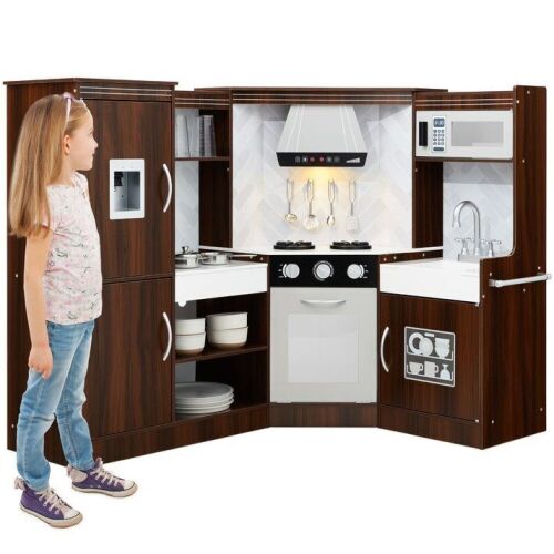 Pretend Play Corner Kitchen Wooden Toy Set for Kids w/ 6 Accessories - Lot 40