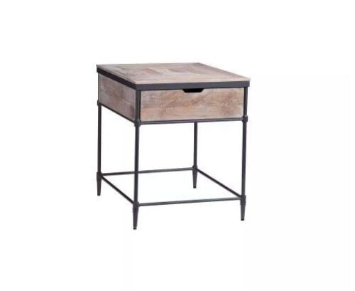 Martin Svensson Home Fenway 20 in. Pickled Mango Square Solid Wood Top End Table with Drawer  - Lot 23