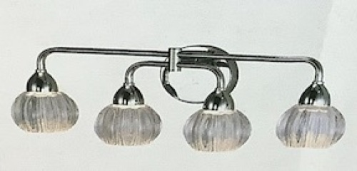 Gris Crystal Wall Sconce 120V 4 Light Vanity Chrome Lighting  - Lot 105
