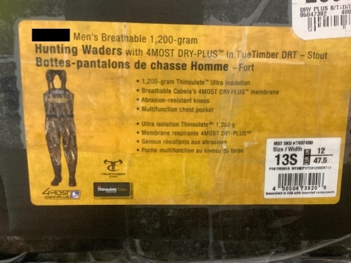 Men's Breathable Hunting Waders, Size 13S, E-Commerce Return, Sold as is - Lot 44