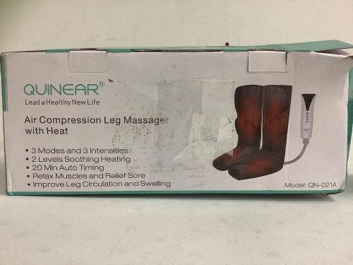 Quinear Air Compression Leg Massager, Untested, E-Commerce Return, Sold as is - Lot 82