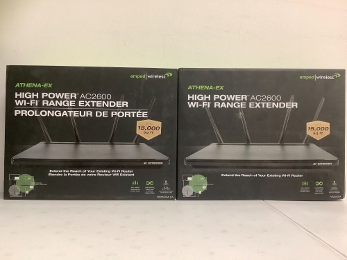 Lot (2) Amped Wireless High Power Wifi Range Extender, E-Commerce Return, Sold as is - Lot 401