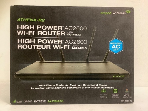 Lot (2) Amped Wireless High Power Wifi Router, E-Commerce Return, Sold as is - Lot 411