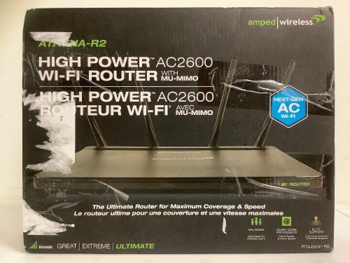 Lot (2) Amped Wireless High Power Wifi Router, E-Commerce Return, Sold as is - Lot 421