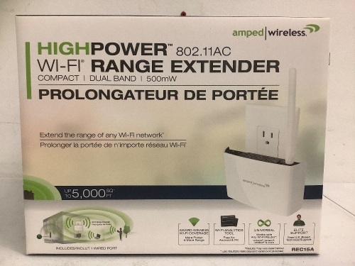 Lot (2) Amped Wireless High Power Wifi Range Extender, E-Commerce Return, Sold as is - Lot 431