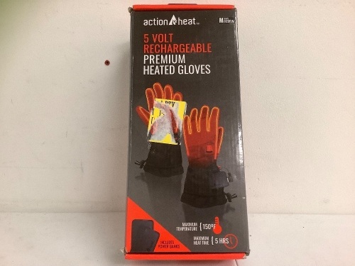Action Heat Heated Gloves, Medium, E-Comm Return - Lot 515