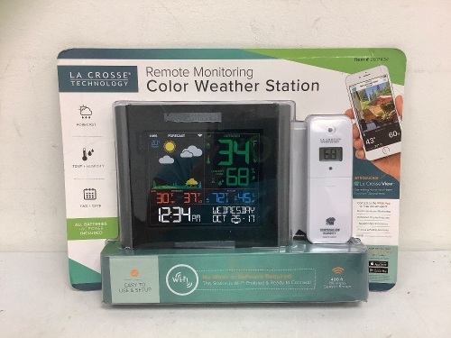 Remote Monitoring Color Weather Station, E-Commerce Return, Powers Up, Sold as is - Lot 508