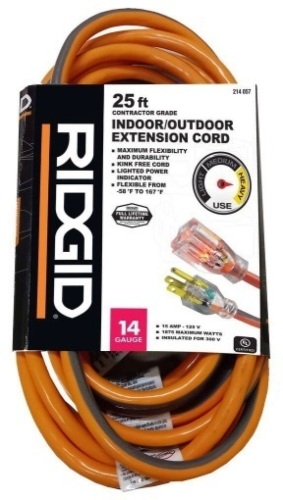 25ft 14/3 Heavy Duty Contractor-Grade Indoor/Outdoor Extension Cord - Lot 7611