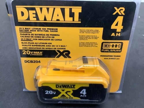 DEWALT Lithium Ion Battery 20V DCB204 - Lot 8141