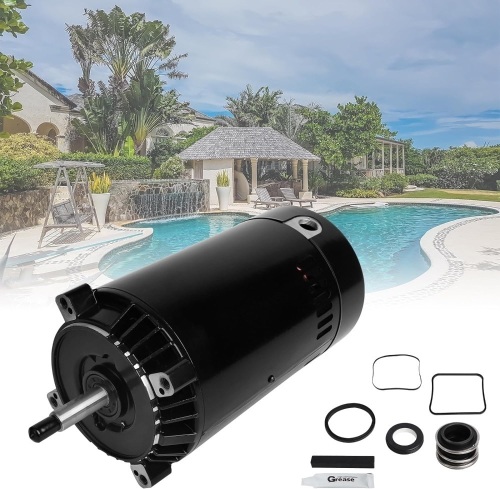 Swimming Pool Pump Motor and Seal Replacement Kit UST1152 Pool Pump Motor 1 1/2 HP Up-Rated 56J Frame Compatible with Hayward Super | Max-Flow | Northstar Jacuzzi Magnum Pumps - Lot 8194