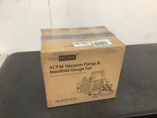 VivoHome 4CFM Vacuum Pump and Manifold Gauge Set - Lot 8380