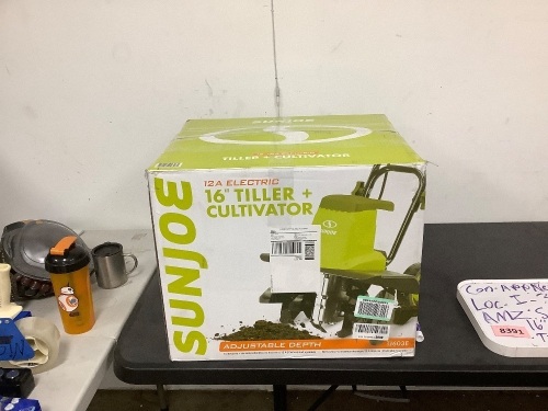 SunJoe 12A Elect. 16" Tiller and Cultivator - Lot 8391