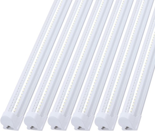 6 Pack 4FT 60W LED Shop Light, V Shape Integrated T8 LED Tube Light, 6600LM, 6000K Super Bright White,high Output Linkable with Plug for Garage, Workshop,Basement,Warehouse - Lot 8702