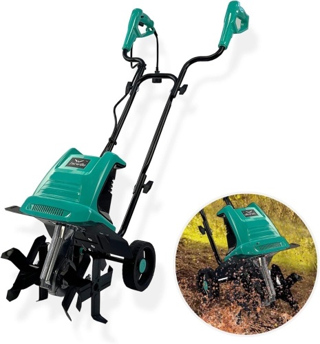 IncwBo Electric Garden Tiller Electric Cultivator 12 Inch Tilling Width 8-Inch Electric Tiller 10.5 Amp Tiller for Garden Yard - Lot 8659anm