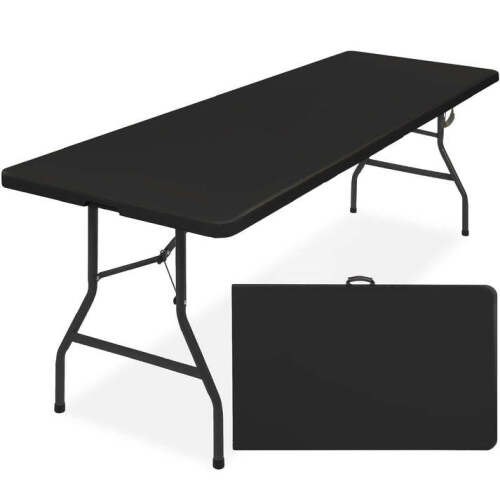 Portable Folding Plastic Dining Table w/ Handle, Lock - 8ft - Lot 8808