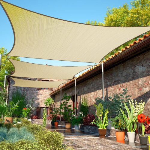 Shade Sail 10'x20', Beige - Lot 8926